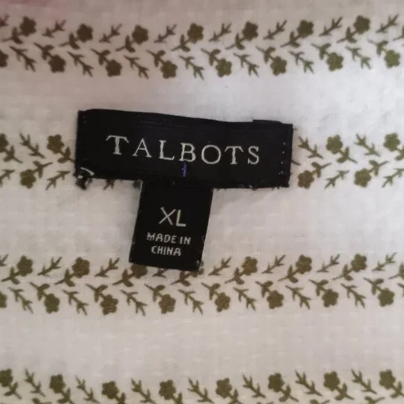 'Talbots' 100% Cotton LS Blouse XL EUC - Picture 3 of 10